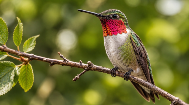 Illustration of a mature hummingbird